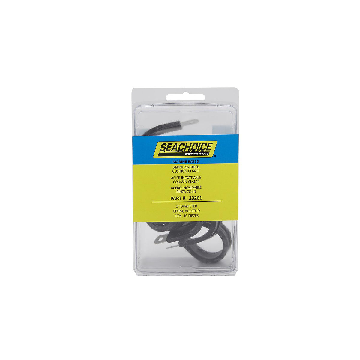 Stainless Steel Cushion Clamp, 1in, 10/PK