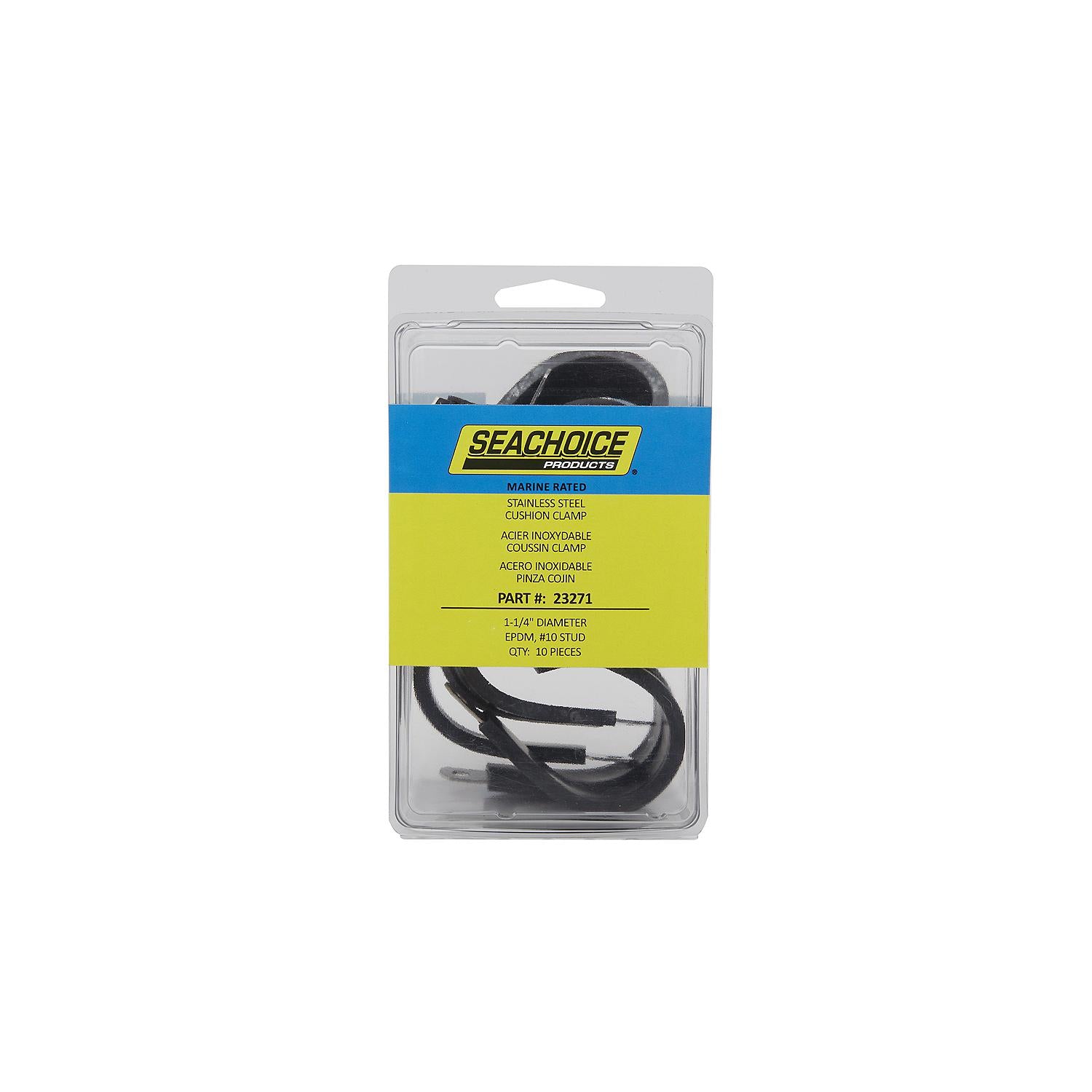 Stainless Steel Cushion Clamp, 1-1/4in, 10/PK