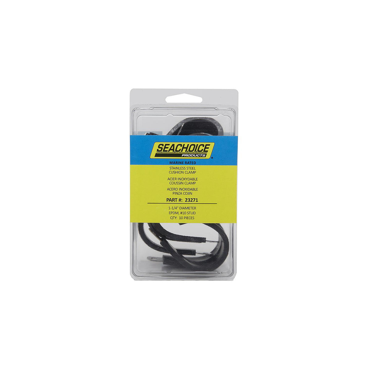 Stainless Steel Cushion Clamp, 1-1/4in, 10/PK