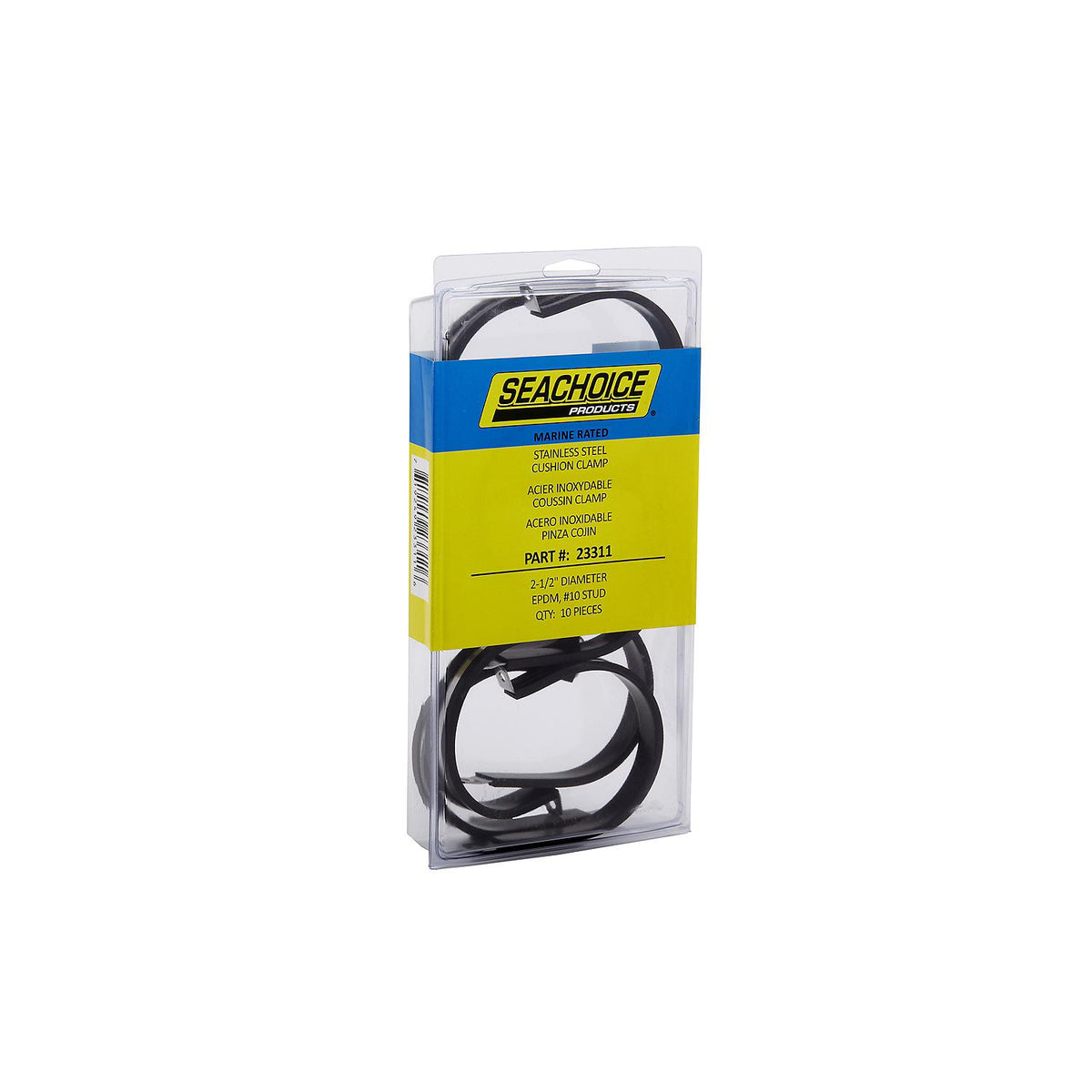 Stainless Steel Cushion Clamp, 2-1/2in, 10/PK