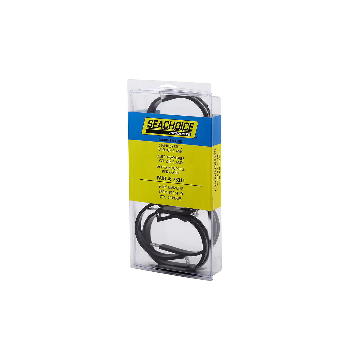 Stainless Steel Cushion Clamp, 2-1/2in, 10/PK