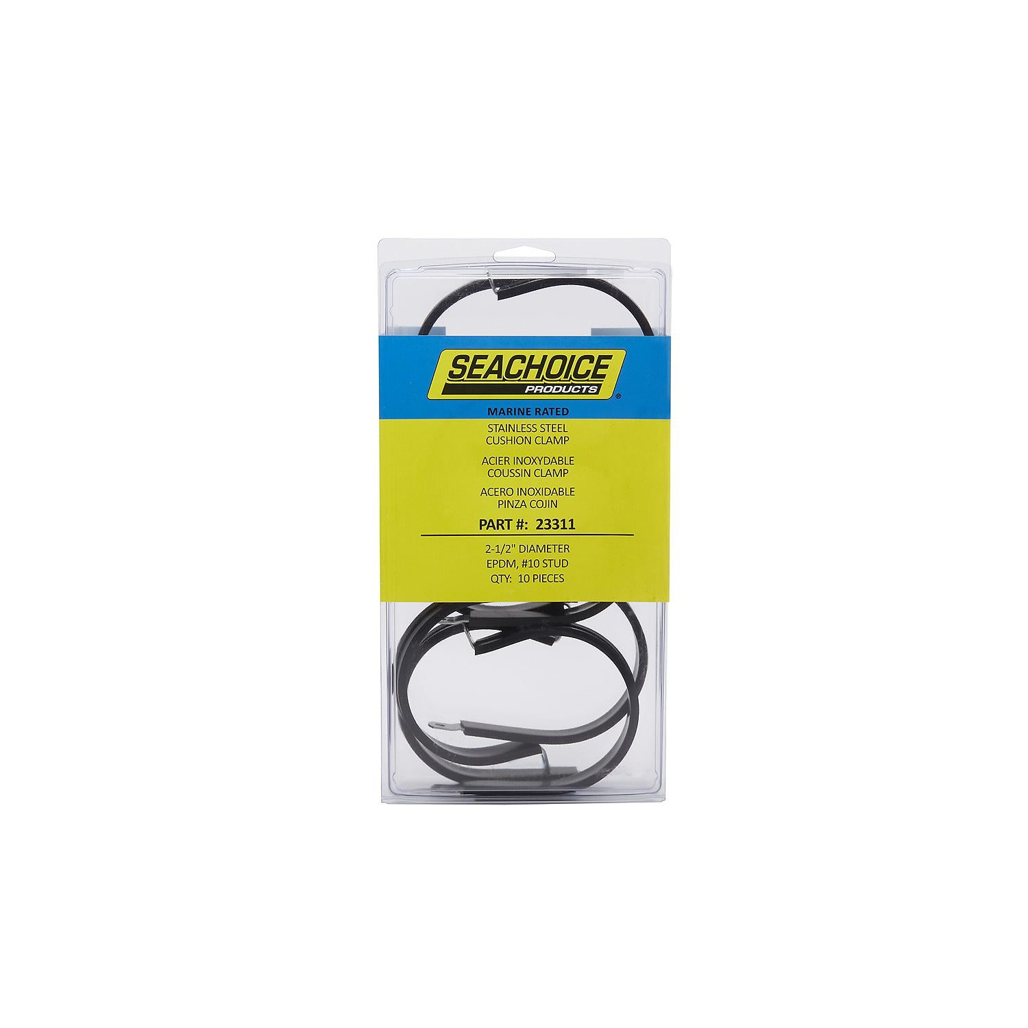 Stainless Steel Cushion Clamp, 2-1/2in, 10/PK