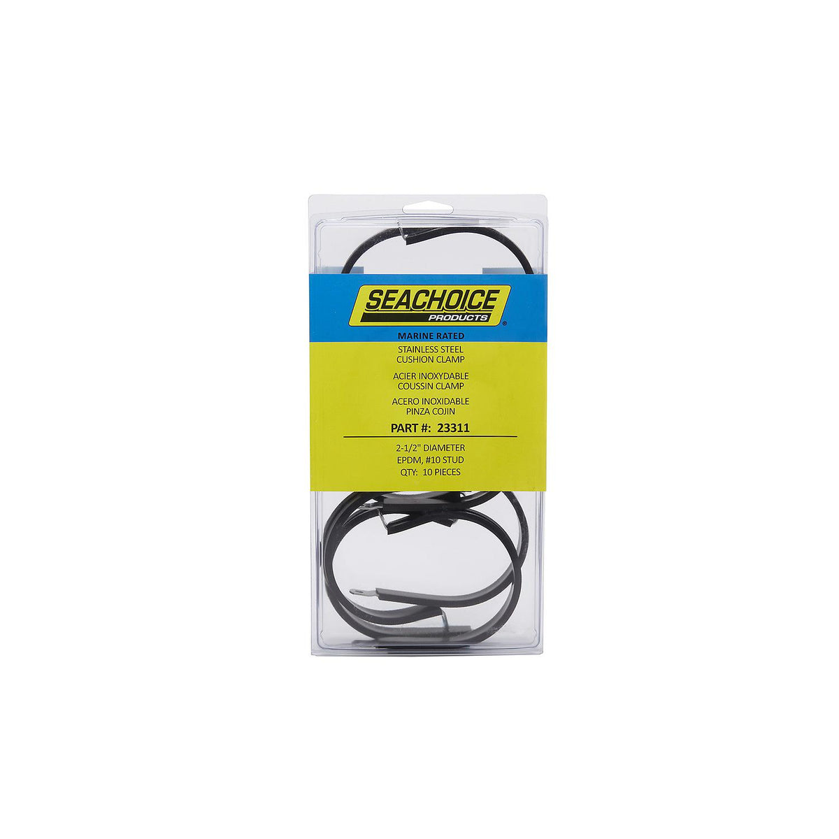 Stainless Steel Cushion Clamp, 2-1/2in, 10/PK