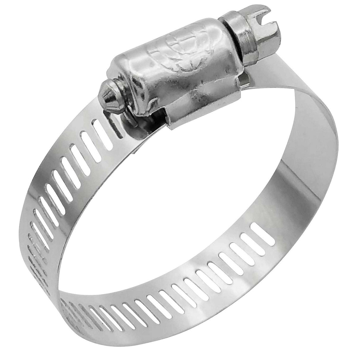 Stainless-Steel Marine Hose Clamps, 1/2in Band, Size #12, 10/Box