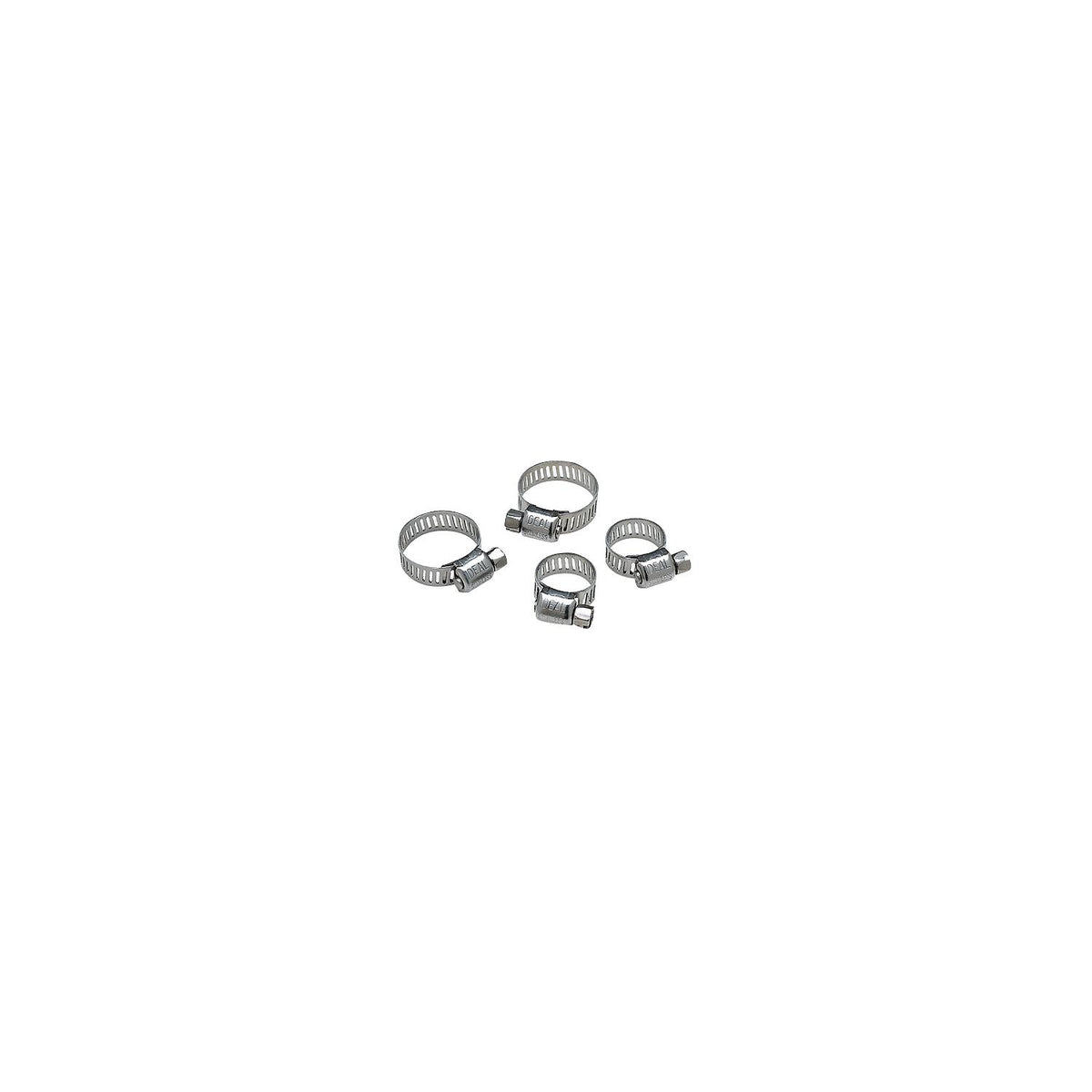 Stainless Steel Hose Clamp Set, 2 each of 1/2-29/32in & 11/16-1-1/4in, 4/PK