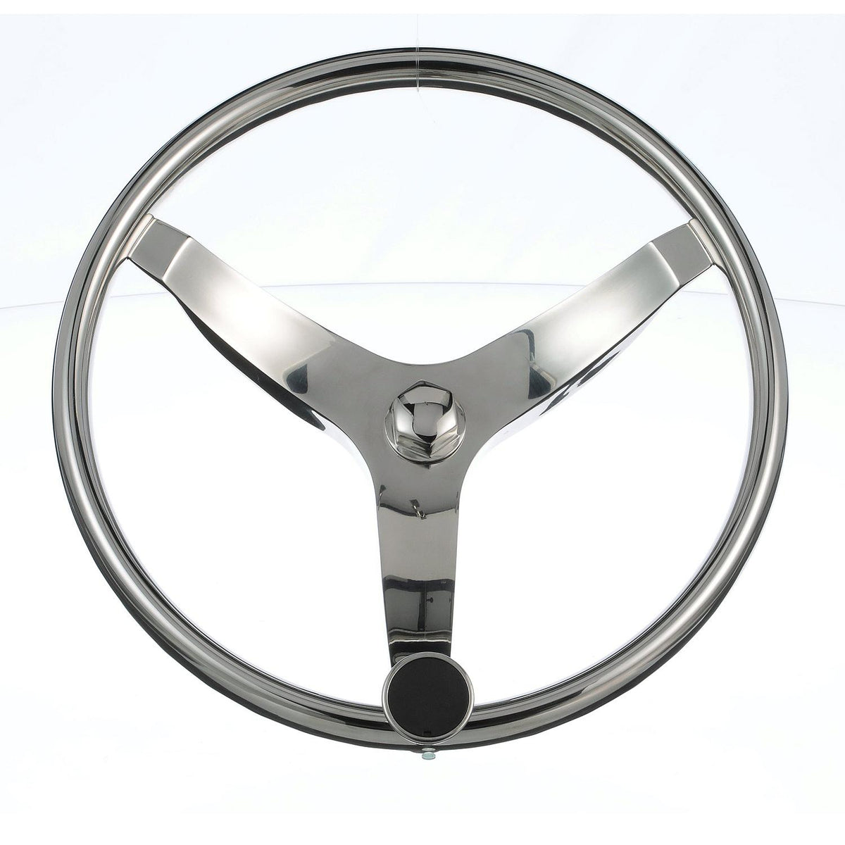 Stainless Steel Sports Steering Wheel w/ Turning Knob