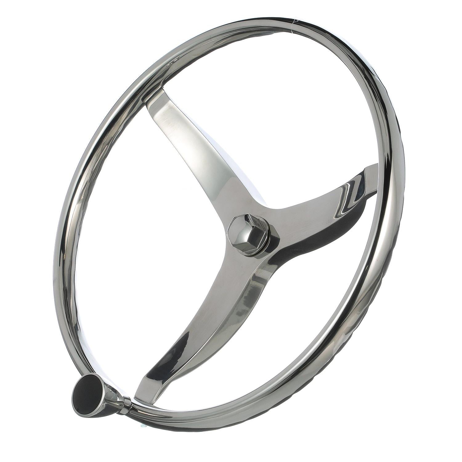 Stainless Steel Sports Steering Wheel w/ Turning Knob