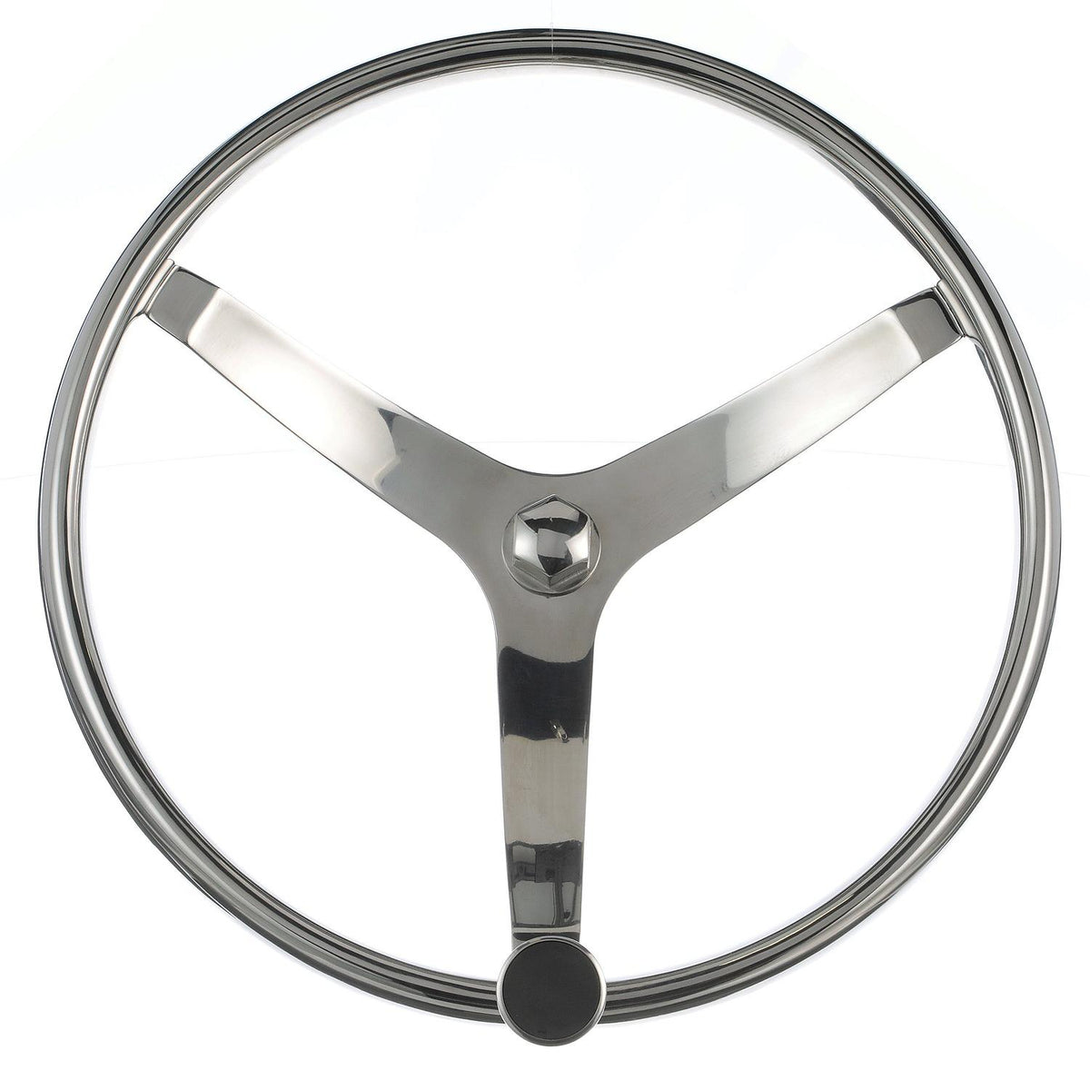 Stainless Steel Sports Steering Wheel w/ Turning Knob