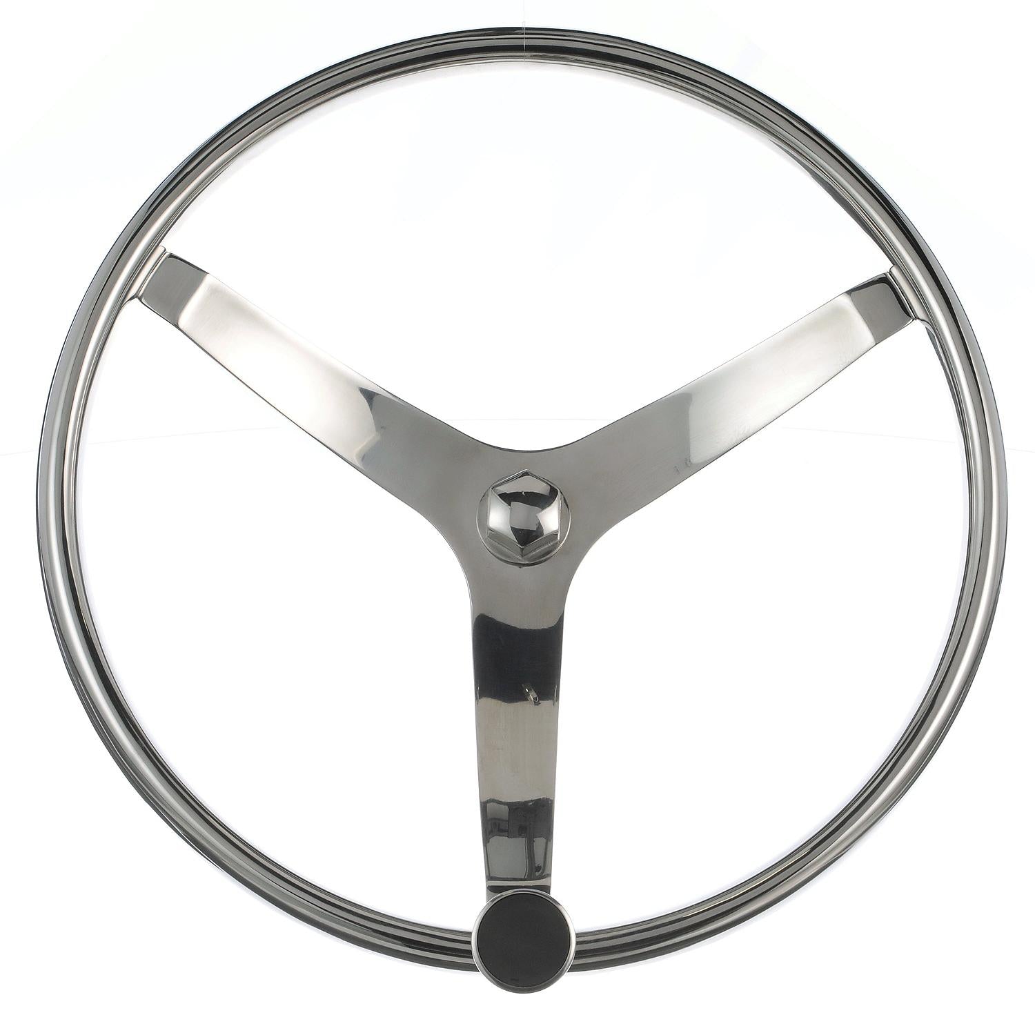 Stainless Steel Sports Steering Wheel w/ Turning Knob