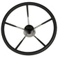 5 Spoke 15in Stainless Steel Destroyer Steering Wheel w/ Foam Grip & Black Center Cap