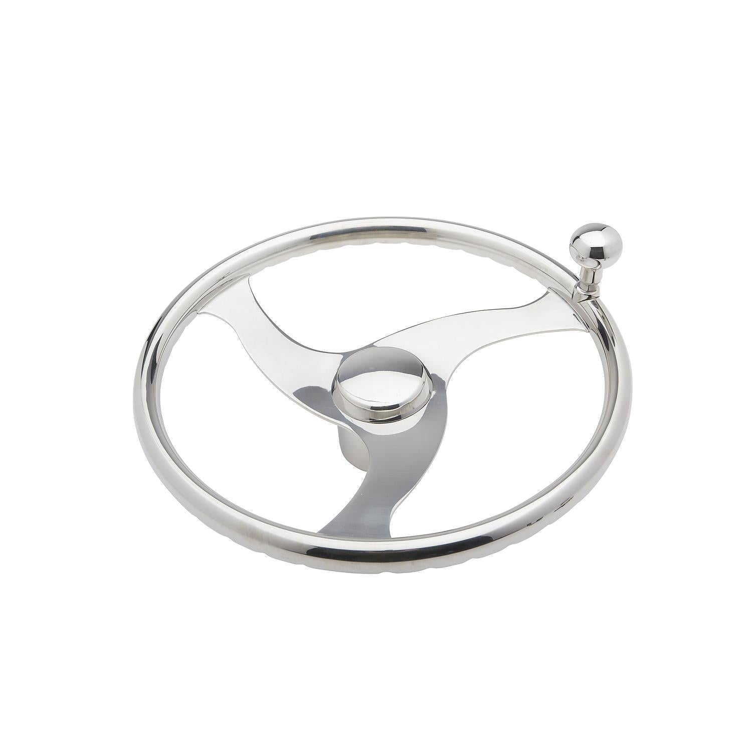 3 Spoke Stainless Steel Steering Wheel w/Turning Knob