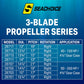 3-Blade Aluminum Propeller, 14-1/2in Dia. X 21in Pitch, RH Rotation