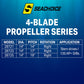 4-Blade Aluminum Propeller, 14in Dia. X 14in Pitch, RH Rotation