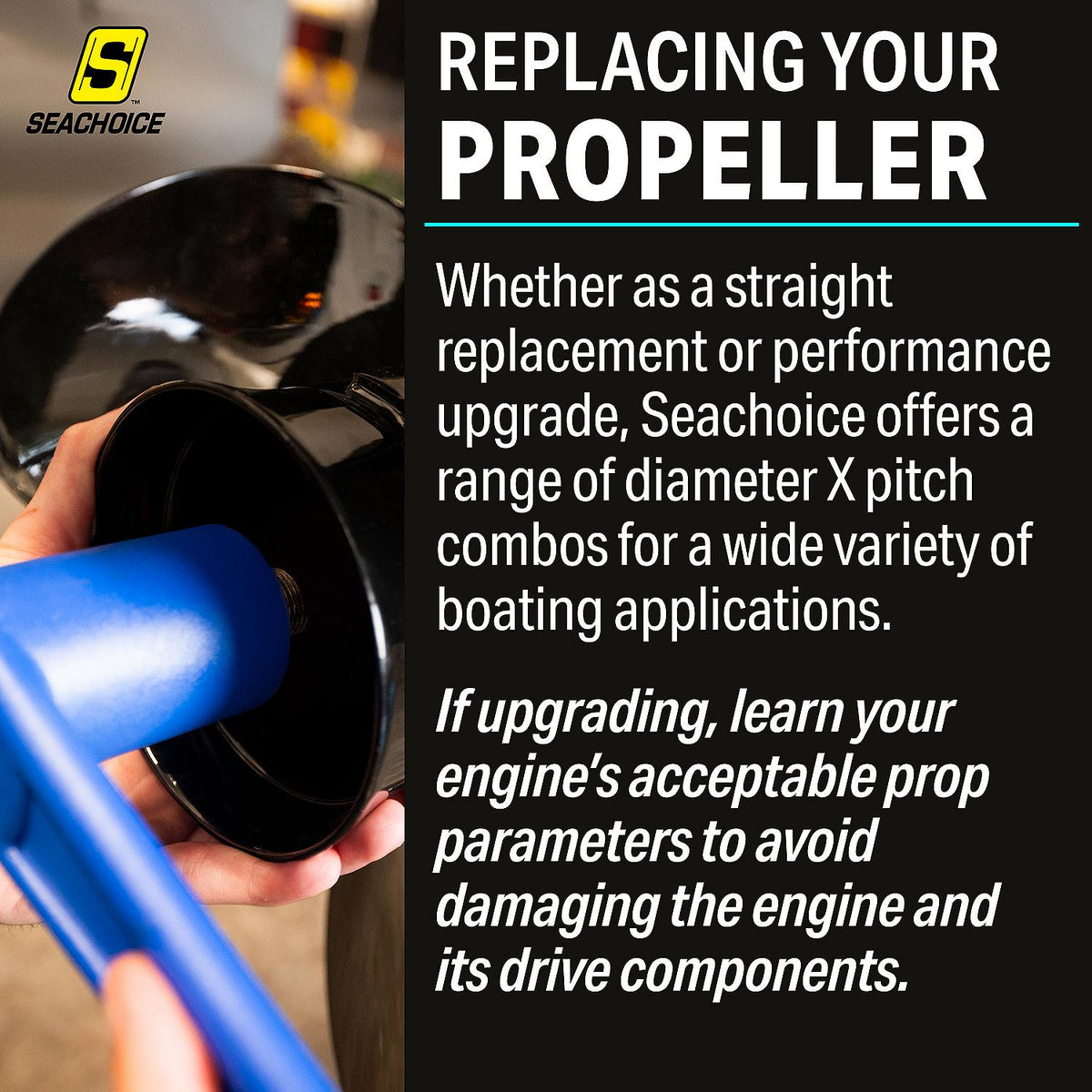 3-Blade Aluminum Propeller, 14-1/2in Dia. x 19in Pitch, RH Rotation