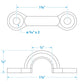 Chrome Plated Zinc Eye Straps 1-7/8in L x 3/8in ID Eye, 4/PK