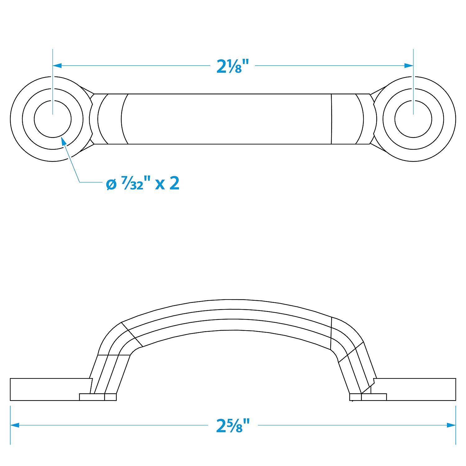 Nickel Plated Brass Wire Eye Straps, 2pk