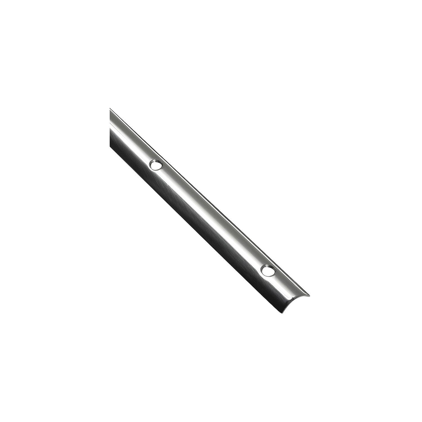 Stainless Steel Hollow Back Rub Rail, 1-1/4inW x 12ft L, .077 Ga.