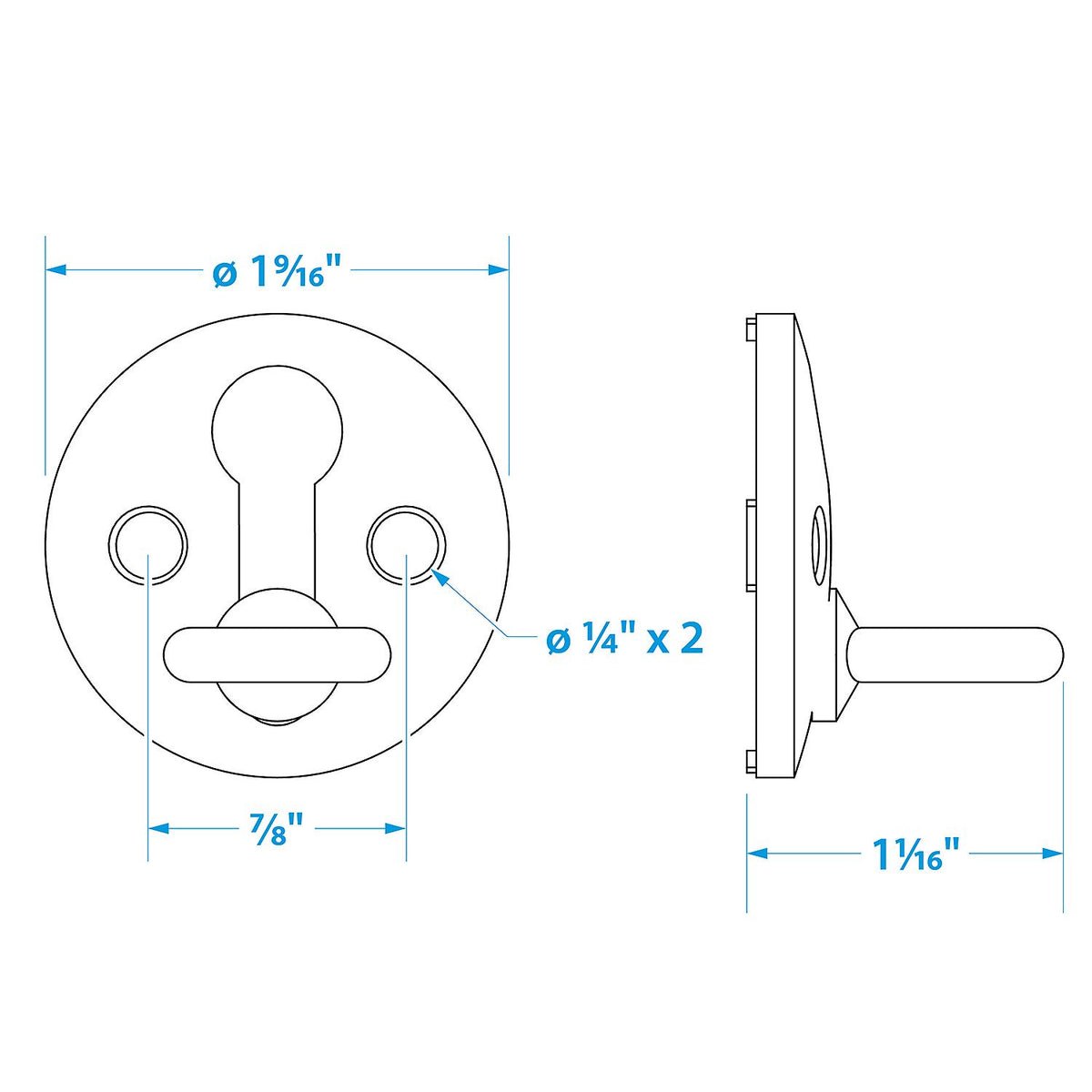 Stainless Steel Fender Locks, 2/PK