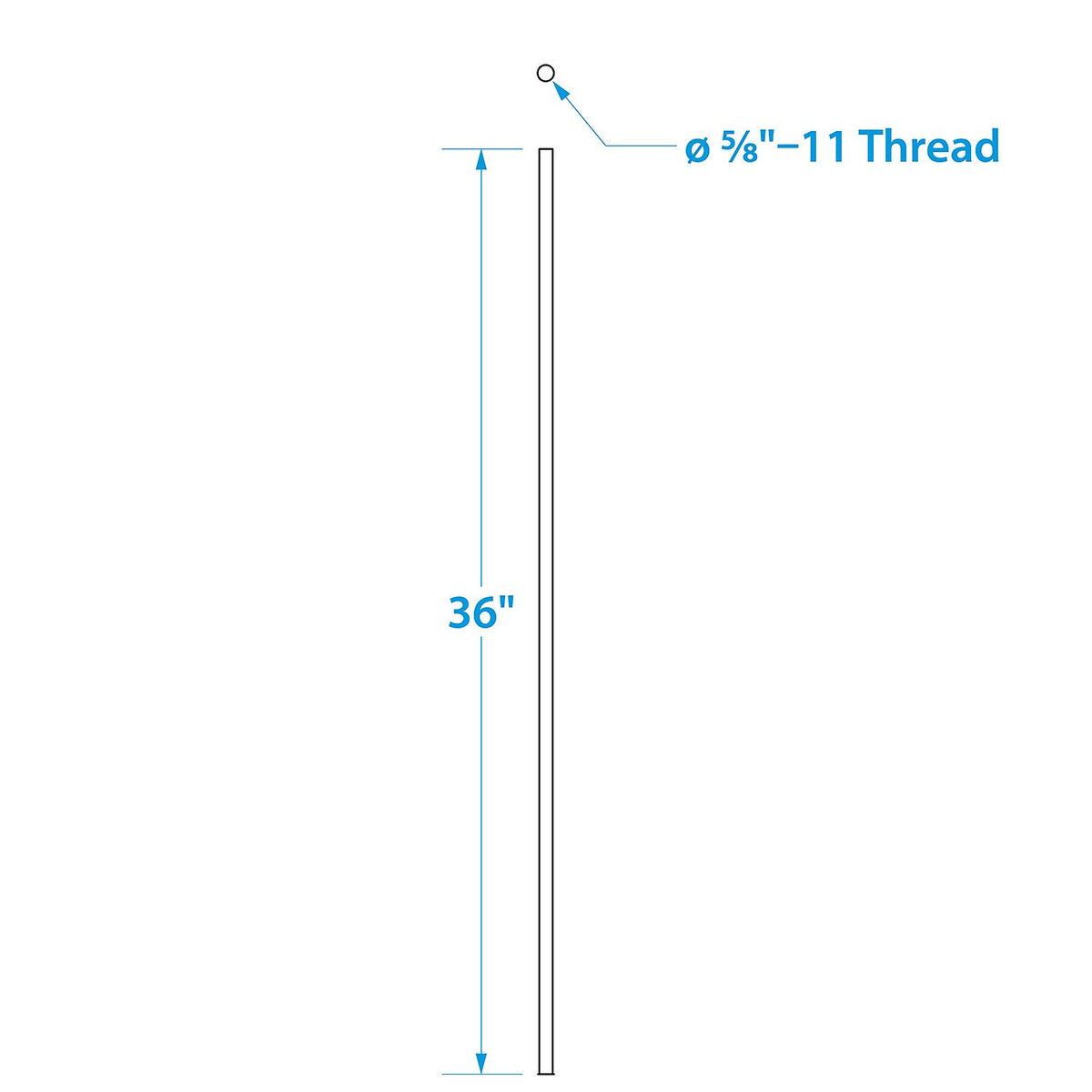 5/8in-11 x 36in Stainless Steel Threaded Rod