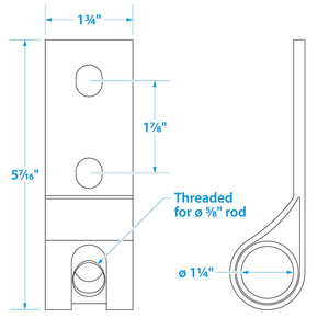 Stainless Steel Lifting Eye Adapter Plate For Use w/ 30231 & 30241