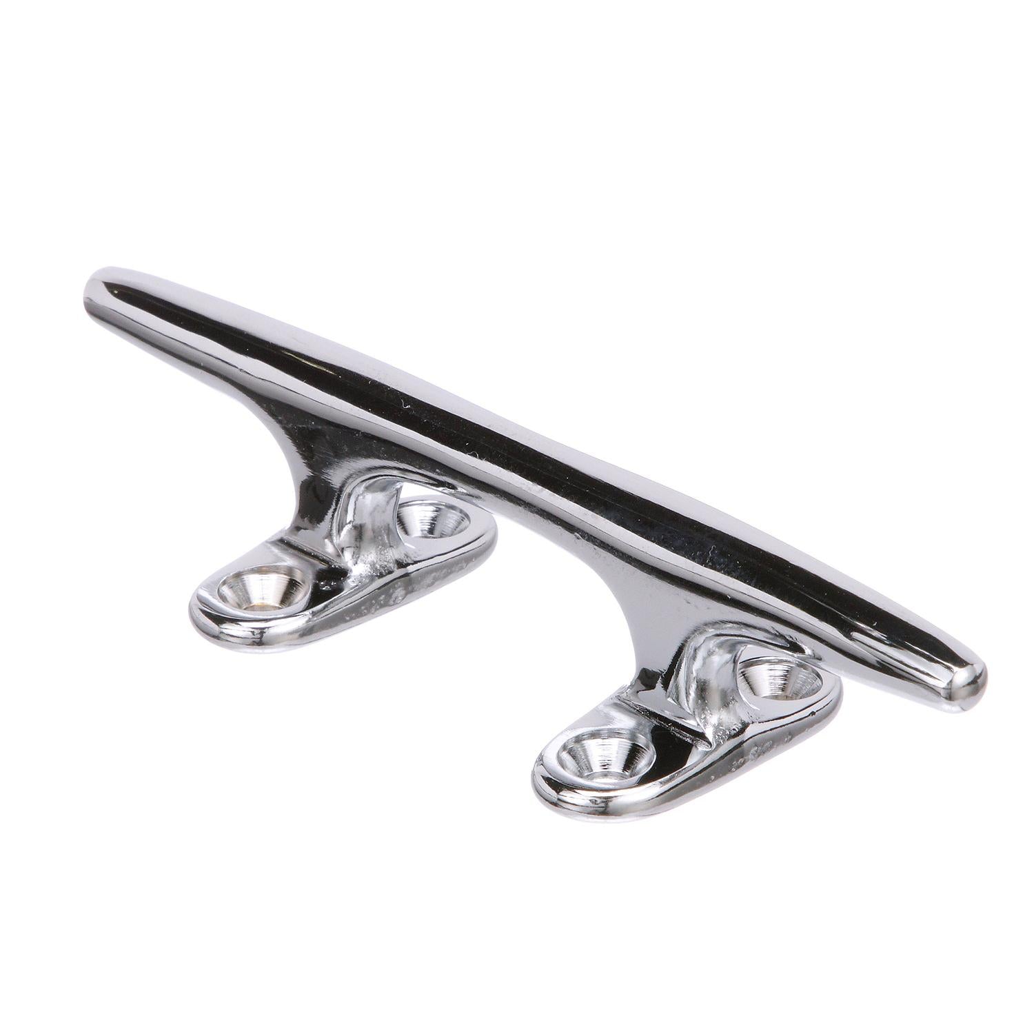 Chrome Plated Polished Cast Brass Hollow Base Yacht Cleat, 5-1/2in