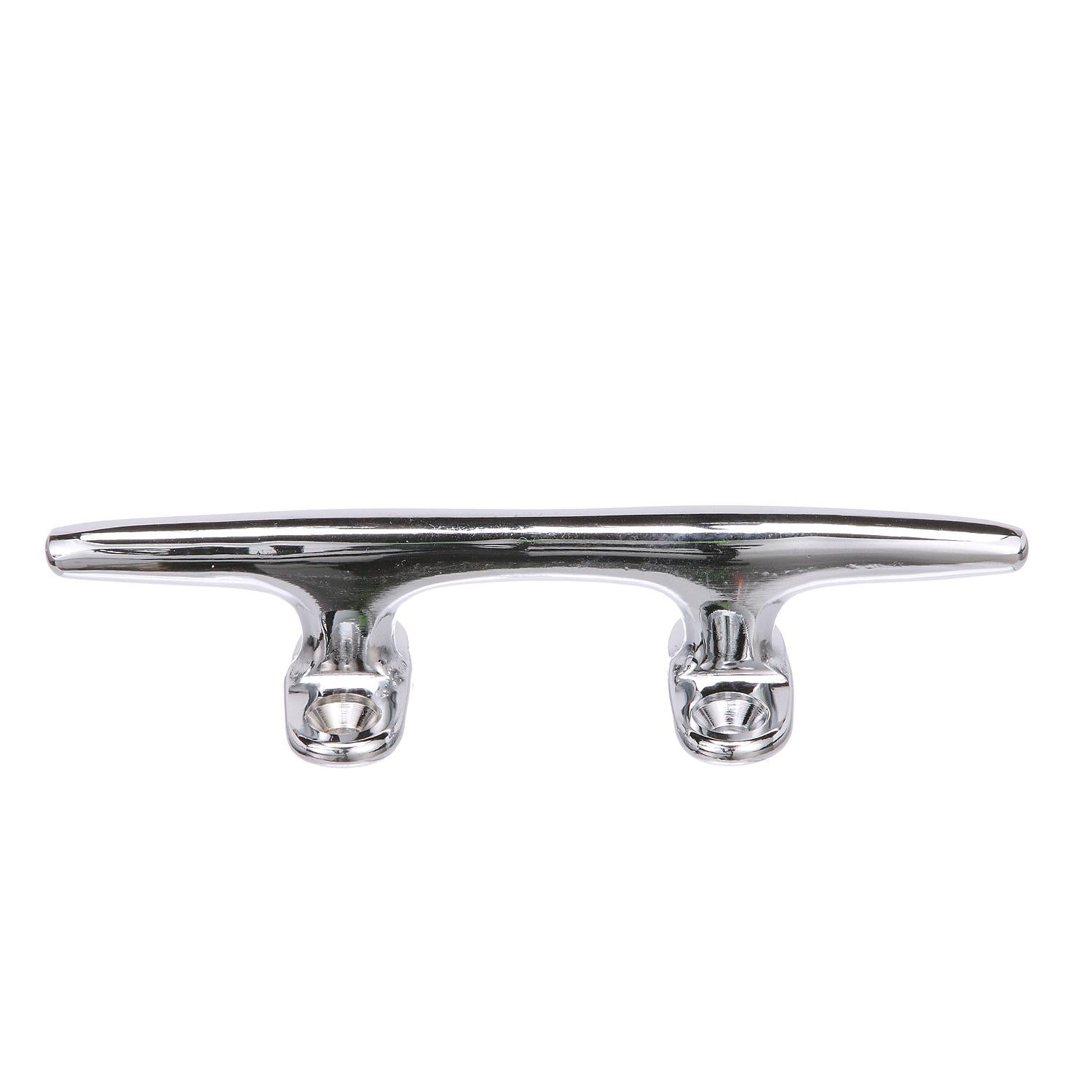 Chrome Plated Polished Cast Brass Hollow Base Yacht Cleat, 5-1/2in