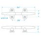 Chrome Plated Polished Cast Brass Hollow Base Yacht Cleat, 5-1/2in