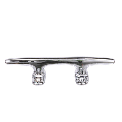 Chrome Plated Polished Cast Brass Hollow Base Yacht Cleat, 6-1/2in