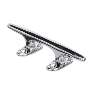 Chrome Plated Polished Cast Brass Hollow Base Yacht Cleat, 8in