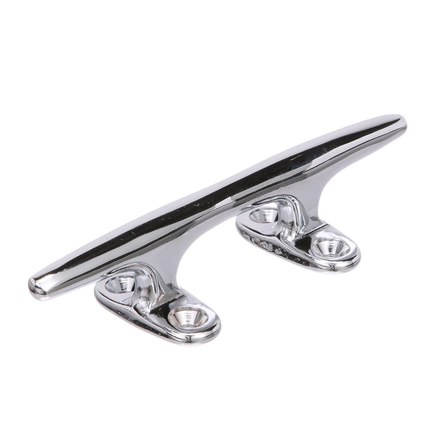 Chrome Plated Polished Cast Brass Hollow Base Yacht Cleat, 8in