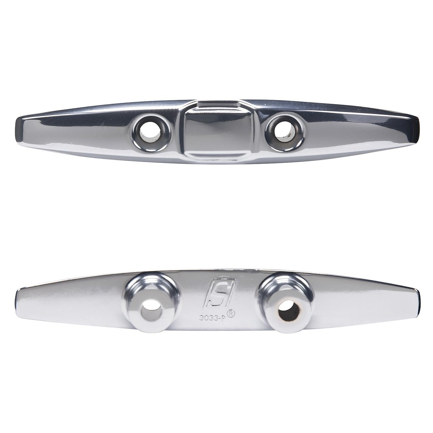 Open Base Cleat, Chrome/Zinc, 6in L x 1in W x 1-1/8in H