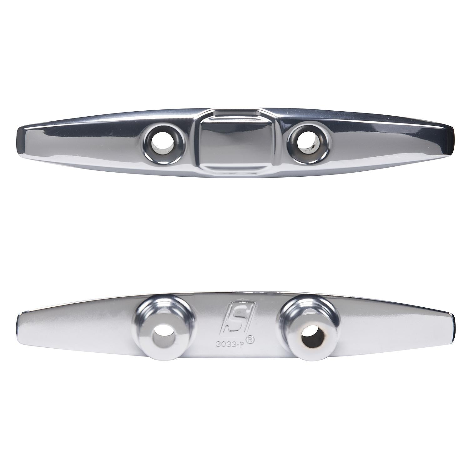 Open Base Cleat, Chrome/Zinc, 6in L x 1in W x 1-1/8in H