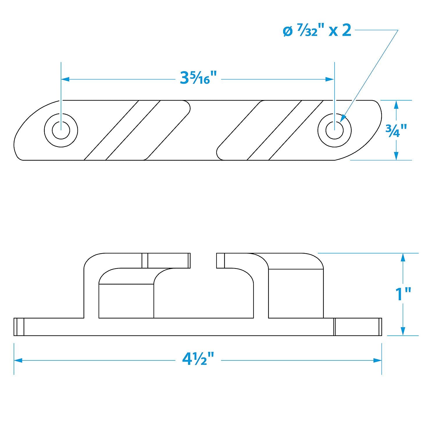 Stainless Steel Bow Chocks Fit Line Up to 5/8in, 2/PK
