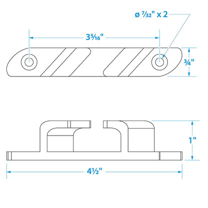 Stainless Steel Bow Chocks Fit Line Up to 5/8in, 2/PK