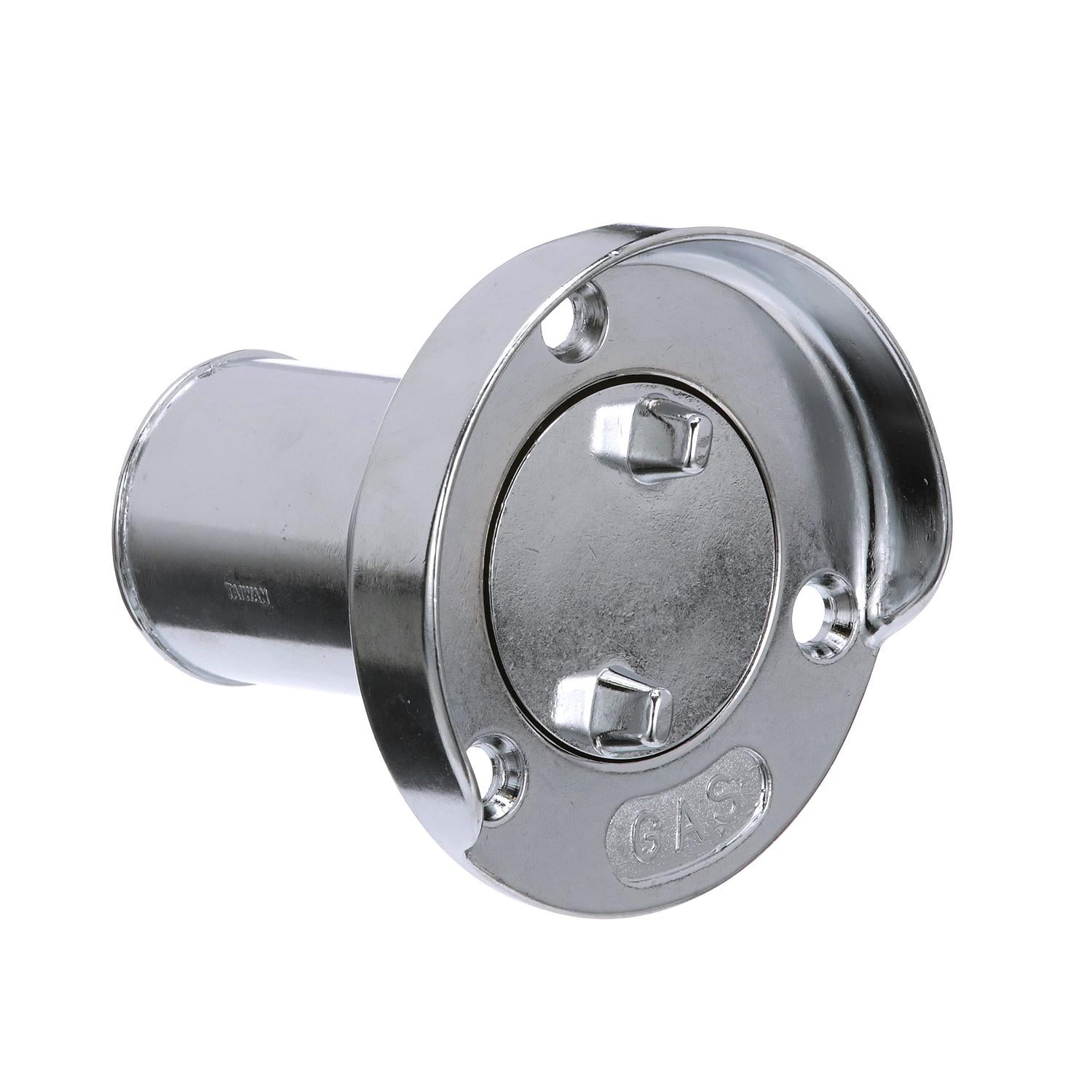 Chrome Plated Zinc Gas Deck Fill w/ Cap For 1-1/2in Hose