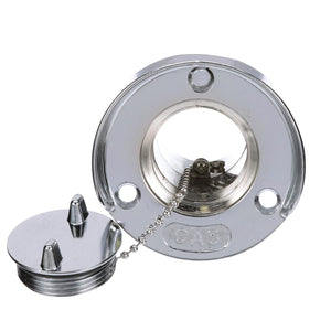 Chrome Plated Zinc Gas Deck Fill w/ Cap For 1-1/2in Hose