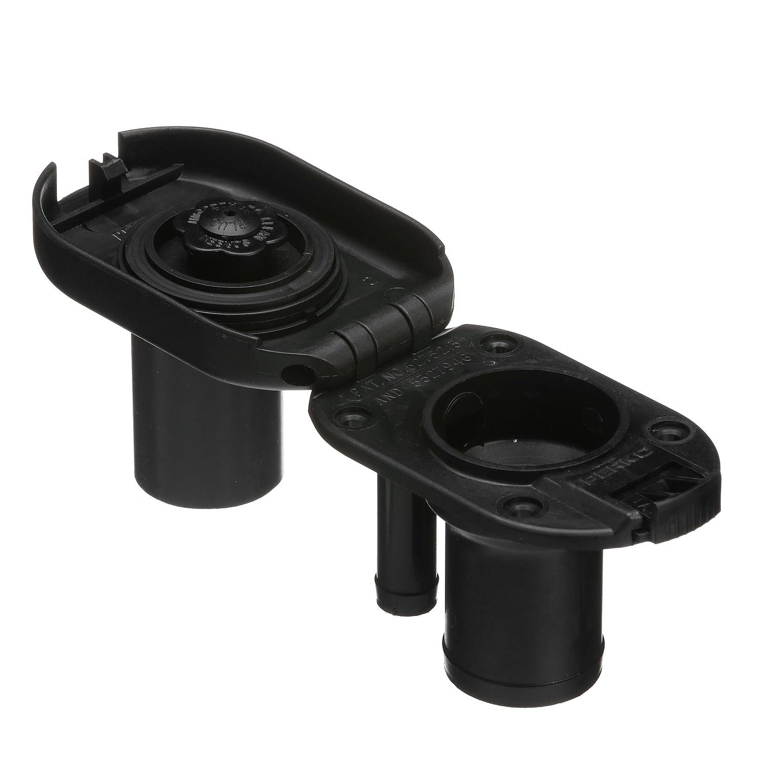 Molded Plastic Gas Deck Fill w/ Vent & Cap for 1-1/2in Hose