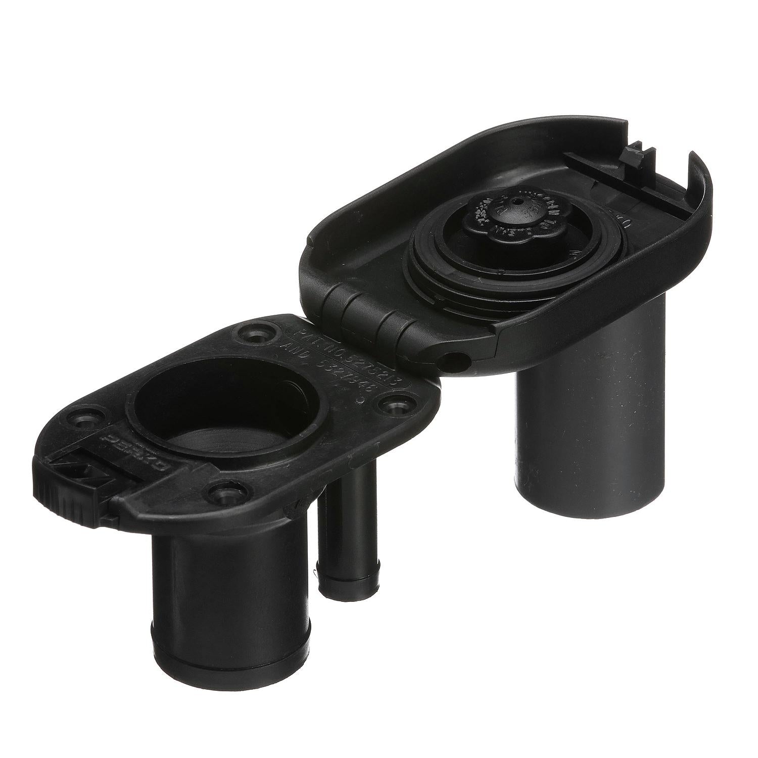 Molded Plastic Gas Deck Fill w/ Vent & Cap for 1-1/2in Hose