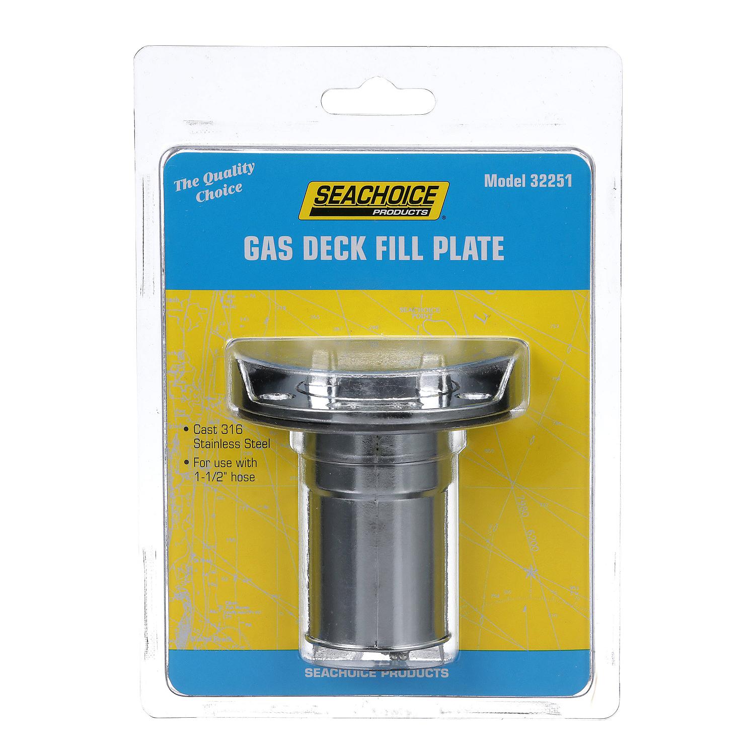 Stainless Steel Gas Deck Fill w/ Cap For 1-1/2in Hose