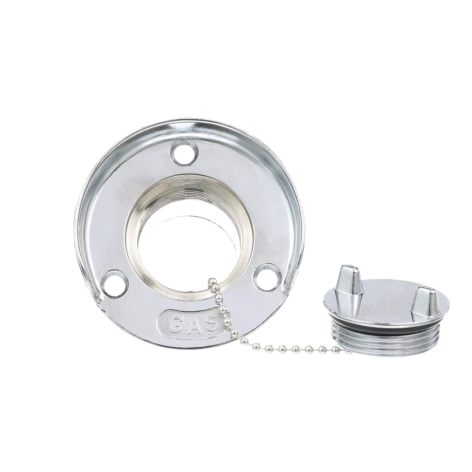 Stainless Steel Gas Deck Fill w/ Cap For 1-1/2in Hose