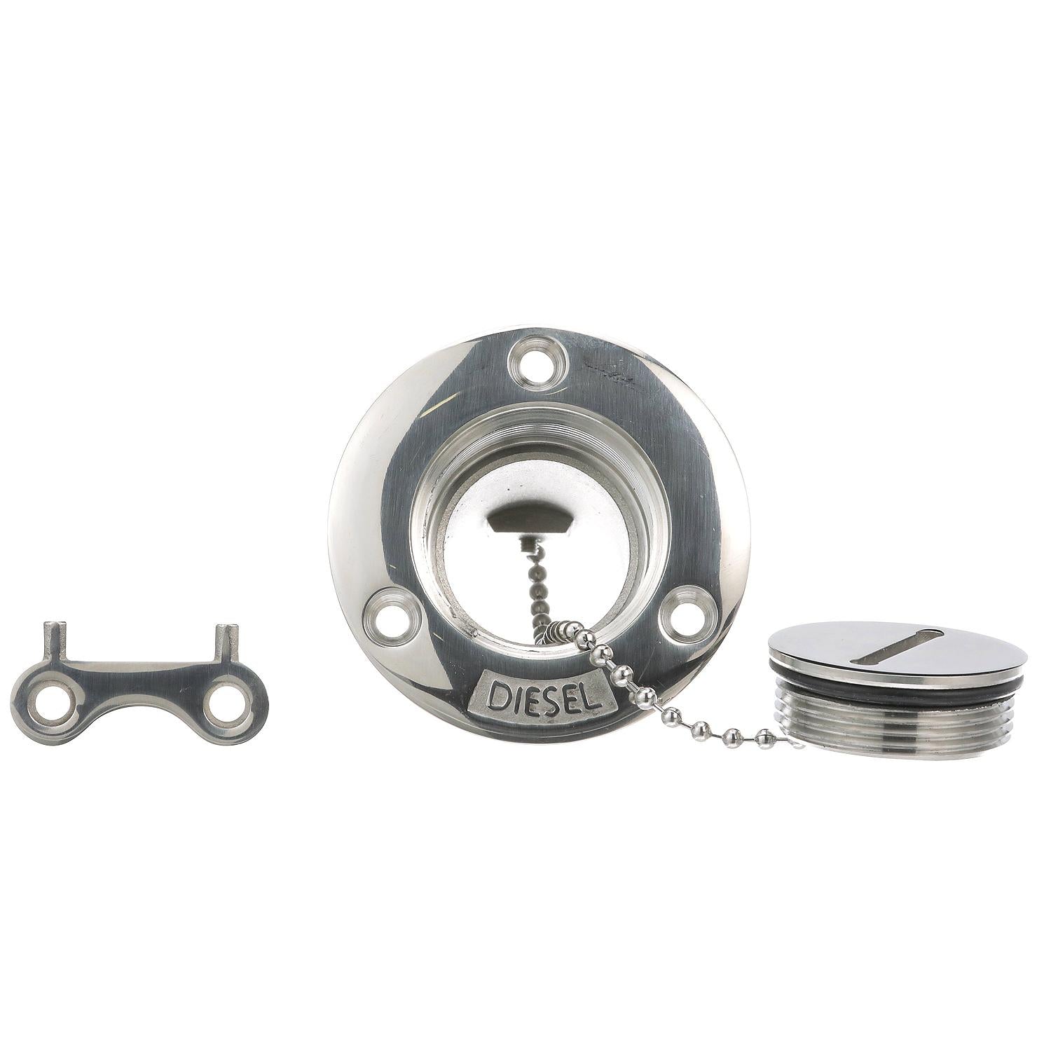 Stainless Steel Diesel Deck Fill w/ Cap For 1-1/2in Hose