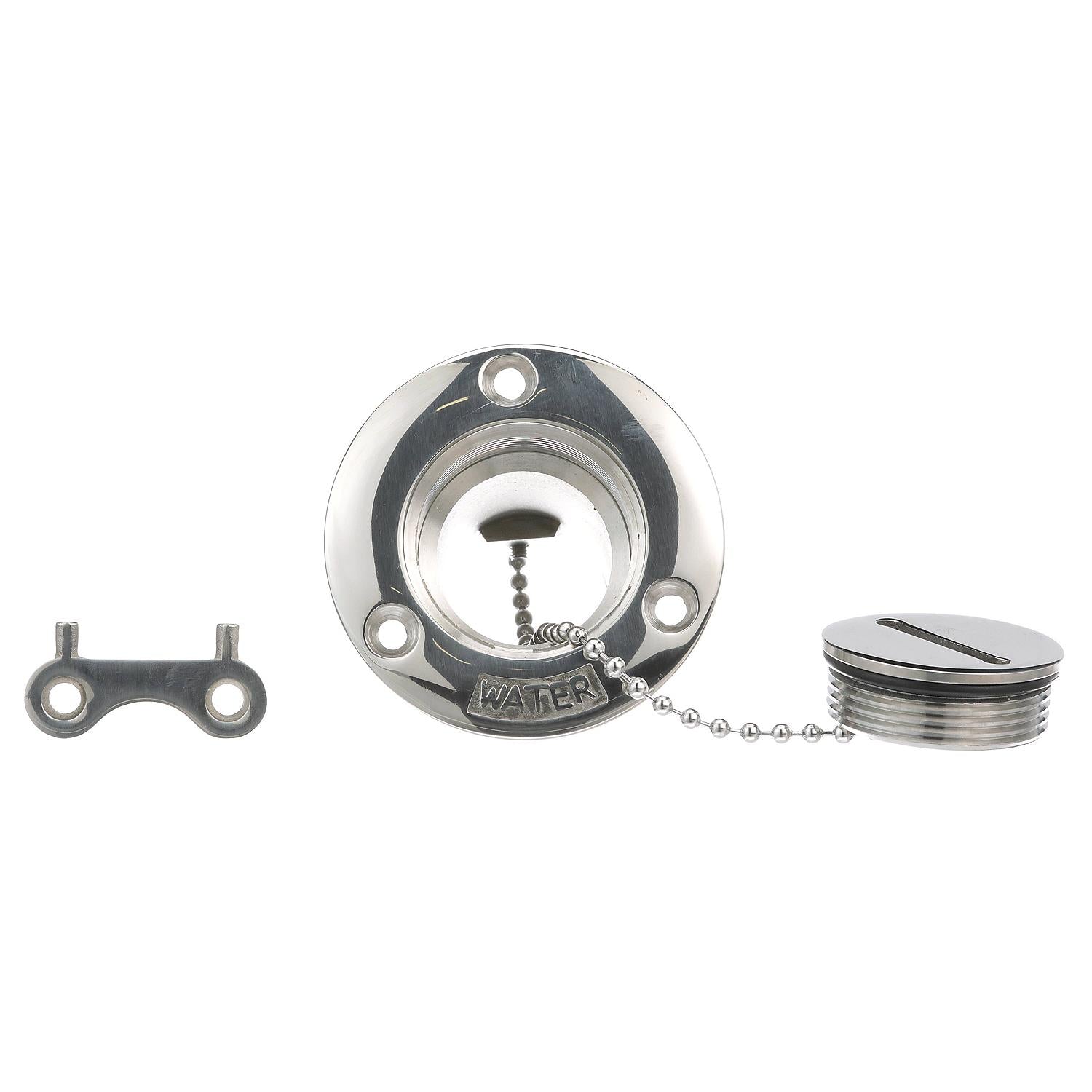 Stainless Steel Water Deck Fill w/ Cap For 1-1/2in Hose
