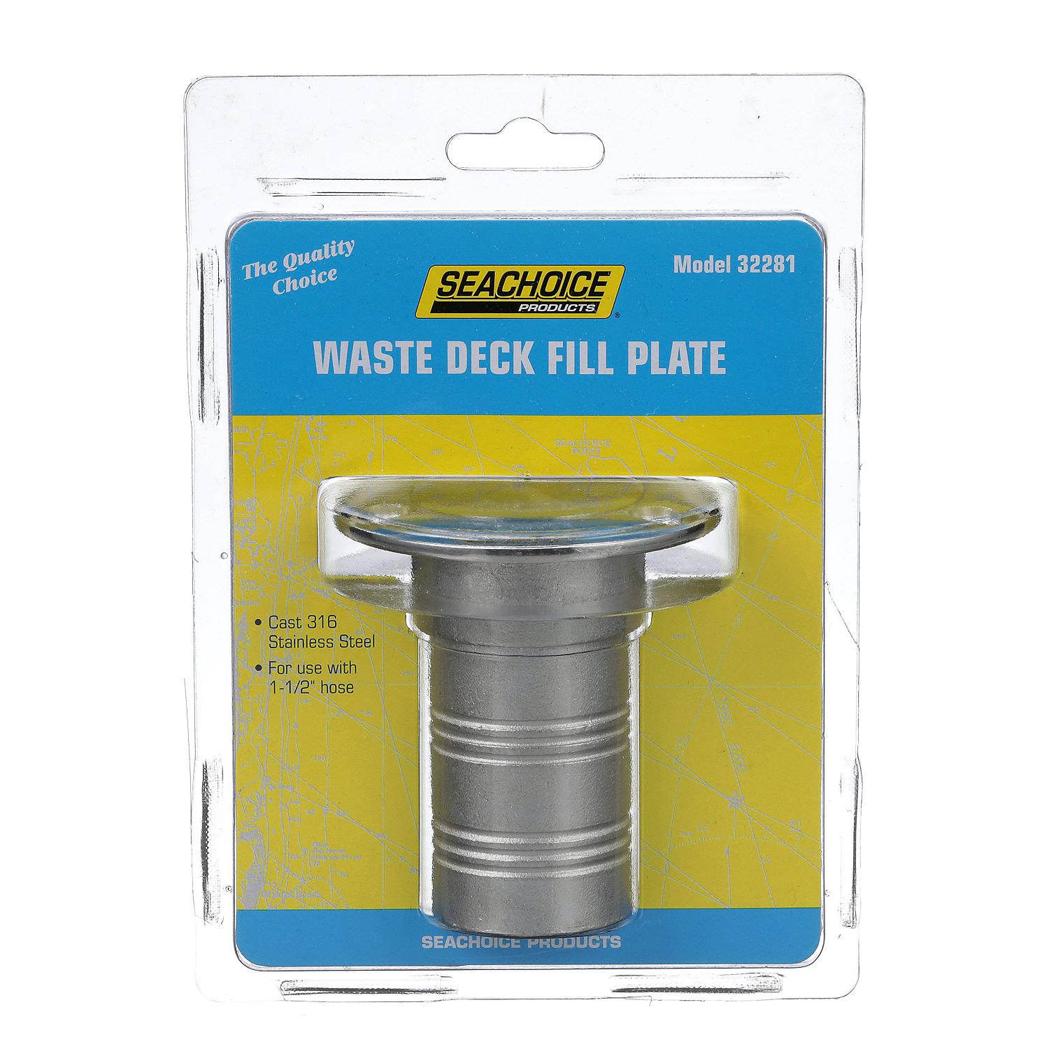 Stainless Steel Waste Deck Fill w/ Cap For 1-1/2in Hose