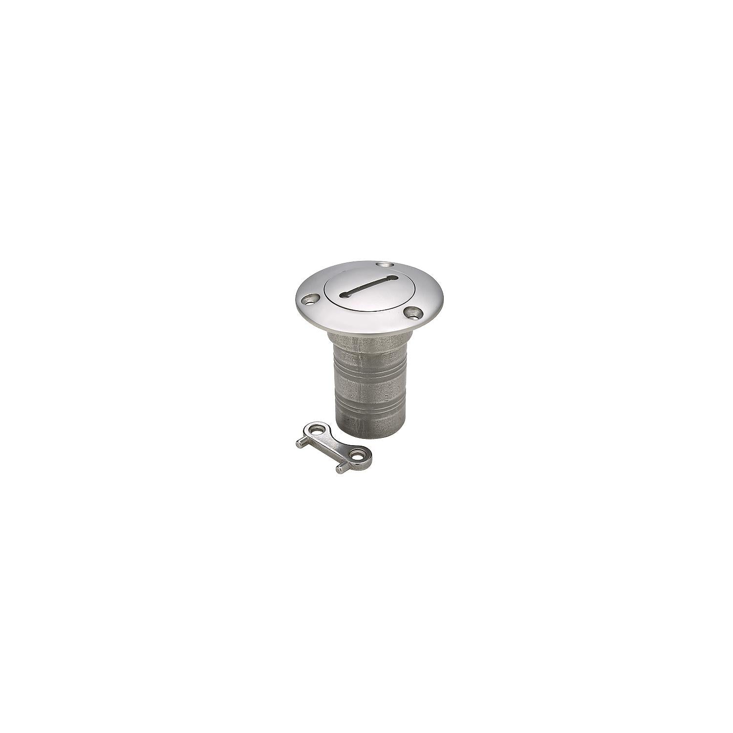 Stainless Steel Gas Deck Fill w/ Cap For 1-1/2in Hose