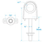 Die-Cast Zamak Single Shank Bow Eye, 3/8in x 3in