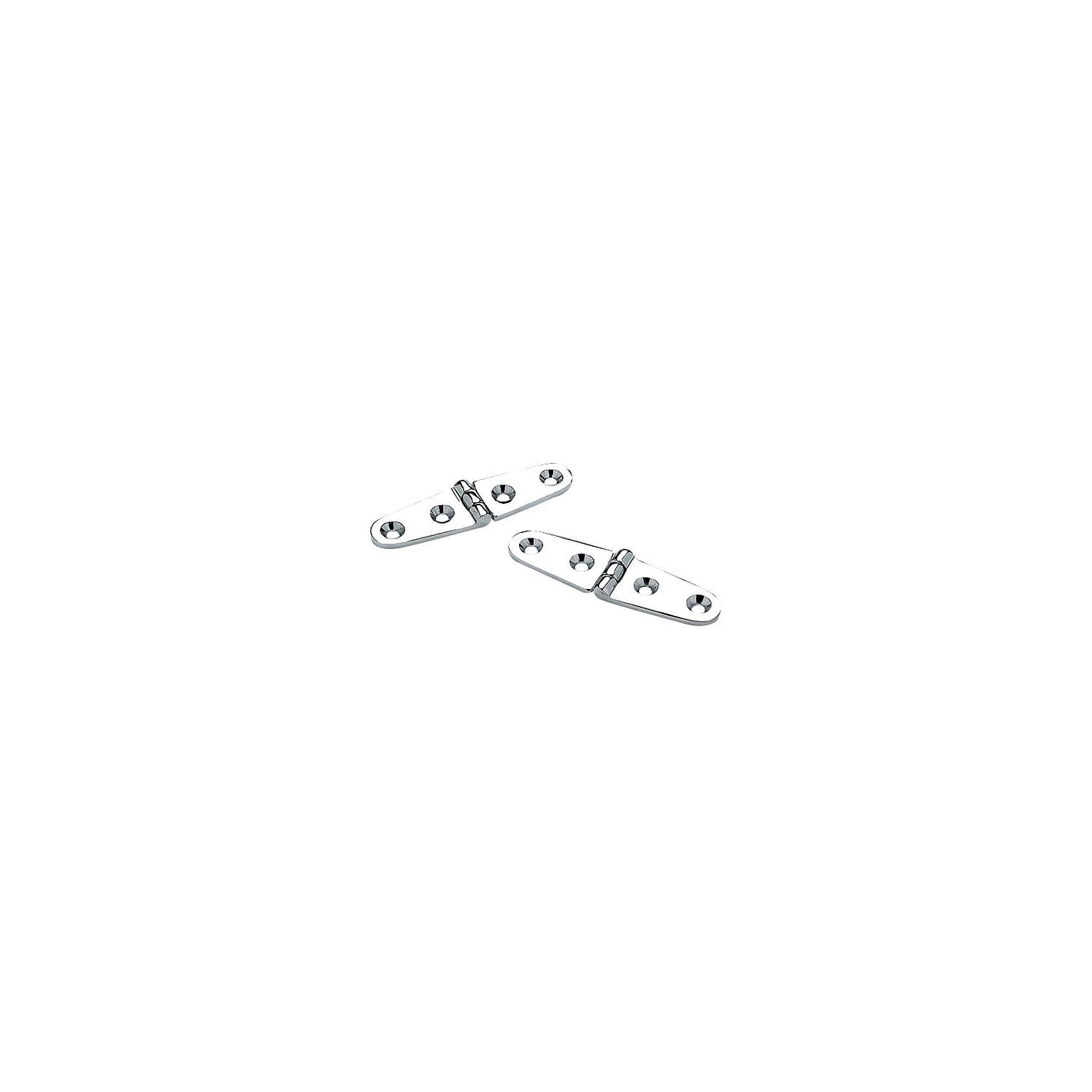 Chrome Plated Brass Strap Hinges, 4in x 1, 2/PK