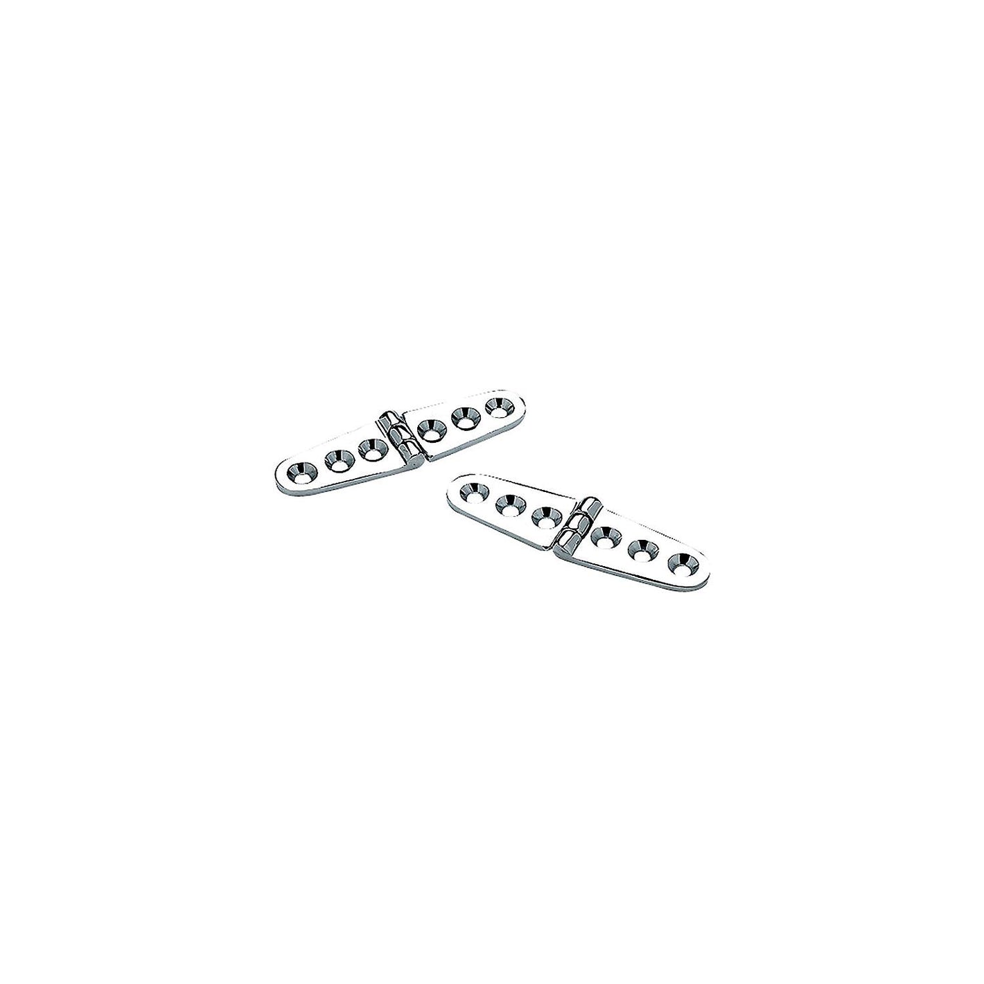 Chrome Plated Brass Strap Hinges, 6in x 1-1/8in, 2/PK