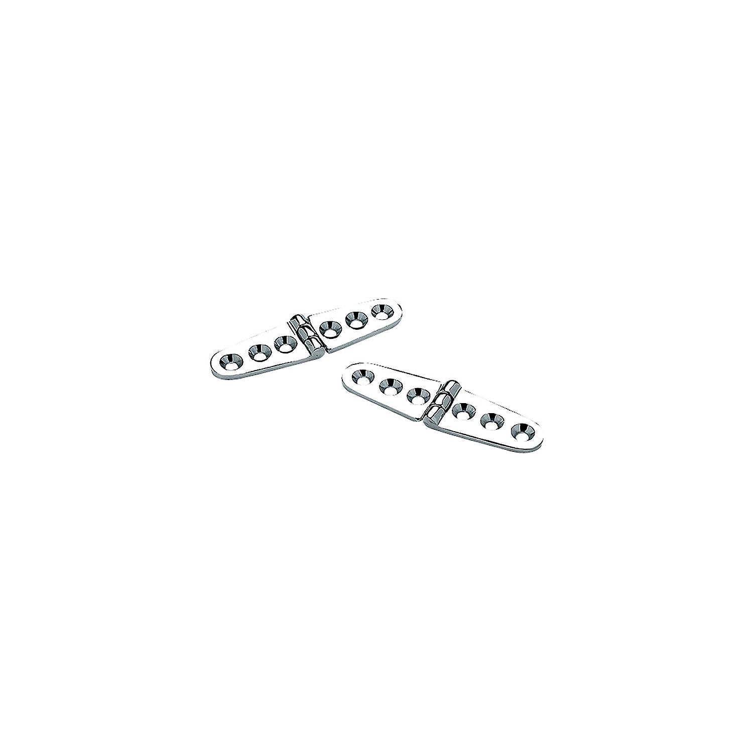 Chrome Plated Brass Strap Hinges, 6in x 1-1/8in, 2/PK