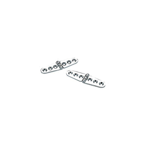 Chrome Plated Brass Strap Hinges, 6in x 1-1/8in, 2/PK