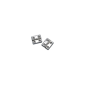 Polished Stainless Steel Butt Hinges 1-5/16in x 1-1/2in  w/ Black Base Plate